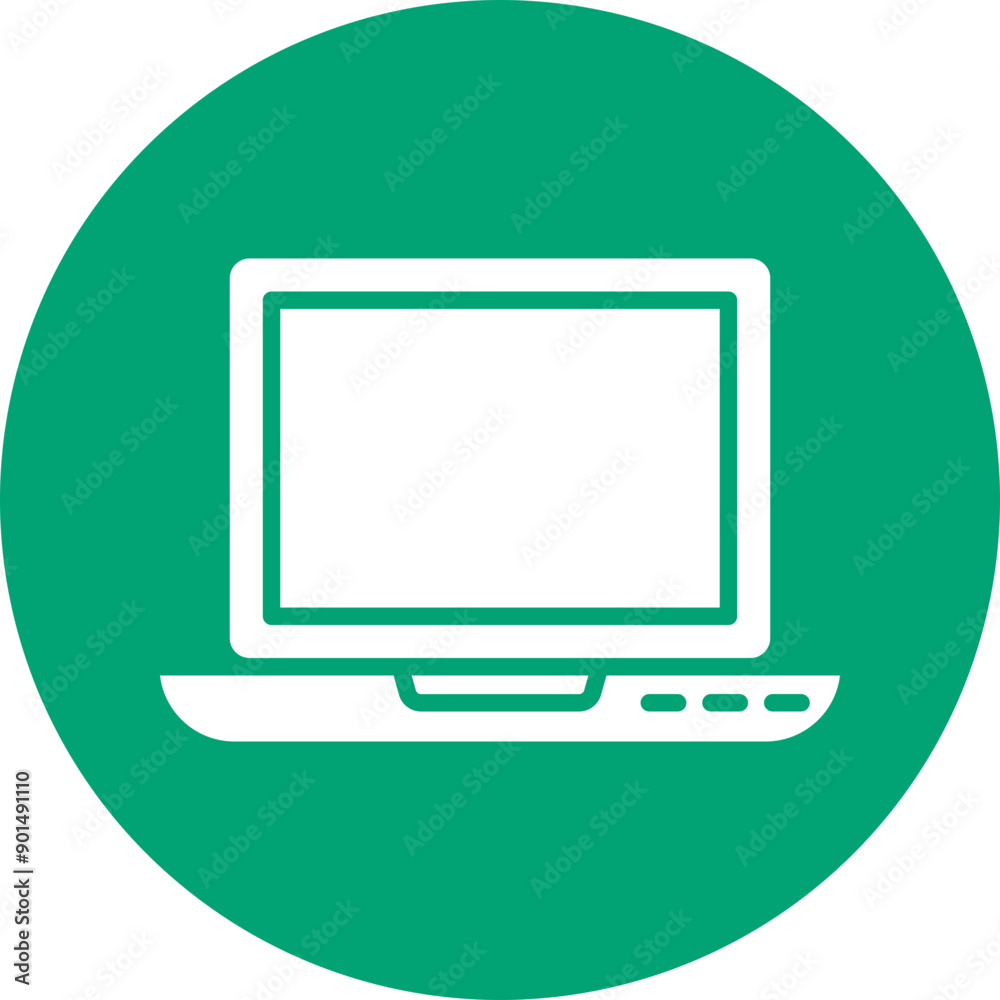 Laptop glyph circle icon Laptop glyph circle icon