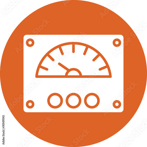 Ammeter glyph circle icon
