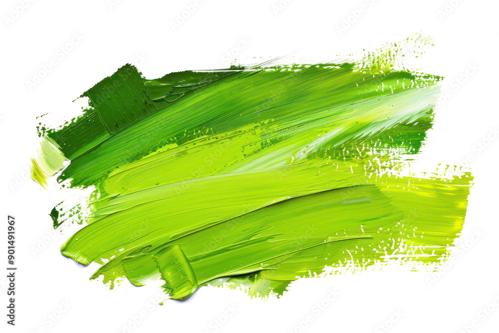 grunge brush strokes of oil paint isolated on transparent or white background