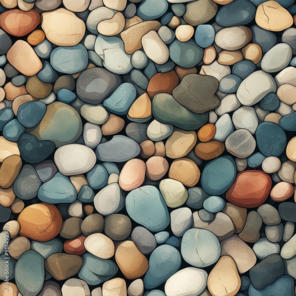 River Stones Texture Background