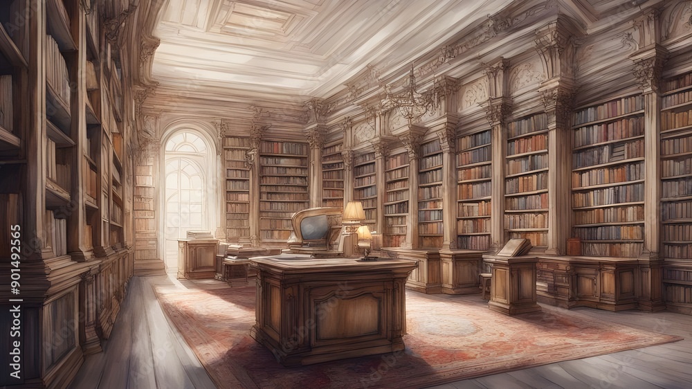 Interior design of Library Interior design of Library