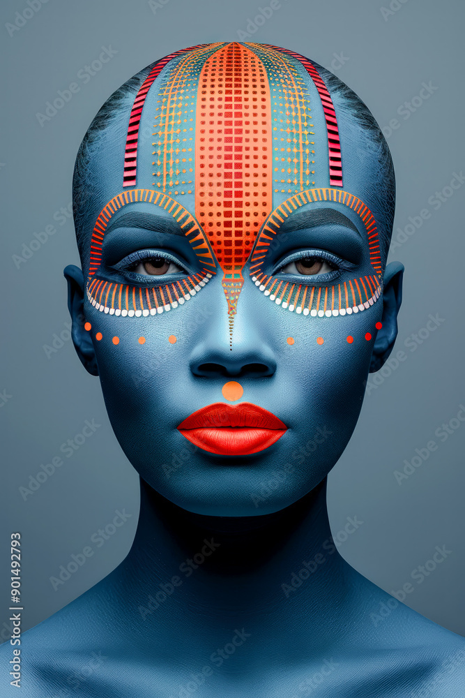 Abstract Fusion of Beauty and Color A Striking Portrait of a Woman with Vibrant Geometric Overlays Showcasing Modern Artistic Expression and Bold Visual Impact Digital Art Background Wallpaper Abstract Fusion of Beauty and Color A Striking Portrait of a Woman with Vibrant Geometric Overlays Showcasing Modern Artistic Expression and Bold Visual Impact Digital Art Background Wallpaper