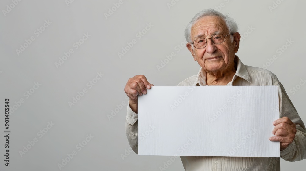 An elderly man wearing glasses and a beige sweater, with a serious expression, holds a blank paper in a neutral studio setting, representing wisdom, contemplation, and depth. An elderly man wearing glasses and a beige sweater, with a serious expression, holds a blank paper in a neutral studio setting, representing wisdom, contemplation, and depth.