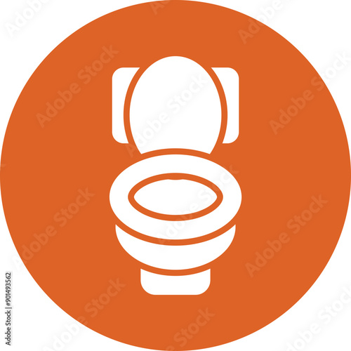 Toilet glyph circle icon