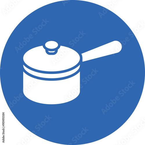 Saucepan glyph circle icon