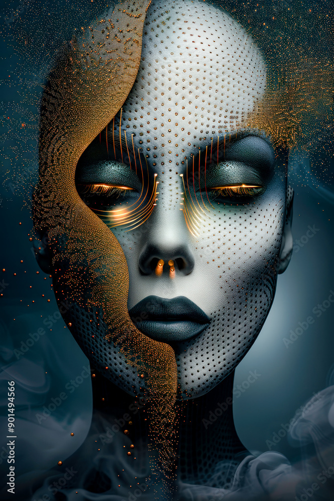 Abstract Fusion of Beauty and Color A Striking Portrait of a Woman with Vibrant Geometric Overlays Showcasing Modern Artistic Expression and Bold Visual Impact Digital Art Background Wallpaper Abstract Fusion of Beauty and Color A Striking Portrait of a Woman with Vibrant Geometric Overlays Showcasing Modern Artistic Expression and Bold Visual Impact Digital Art Background Wallpaper