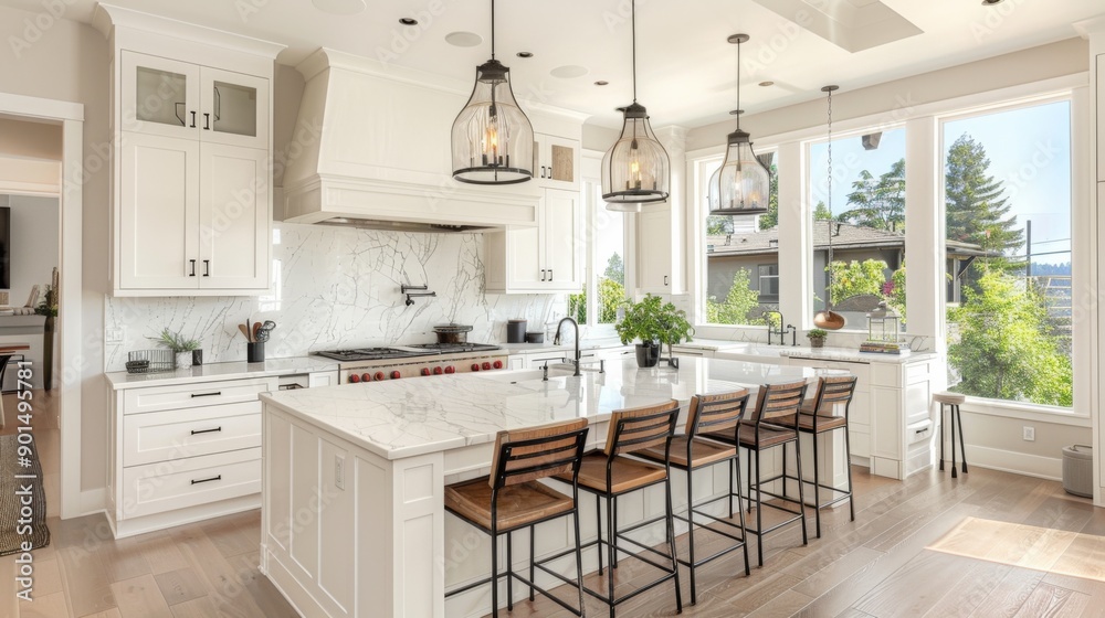 Fototapeta premium Modern White Kitchen Interior