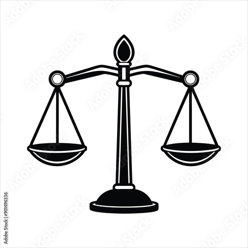 A balanced scale black vector