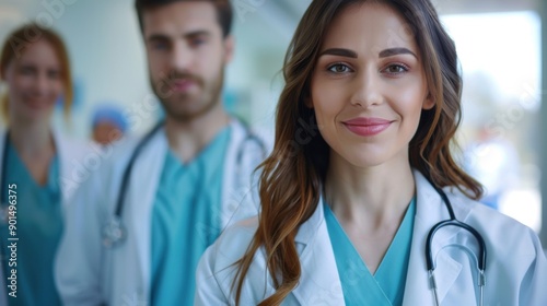 image of confident female doctor in medical uniform.