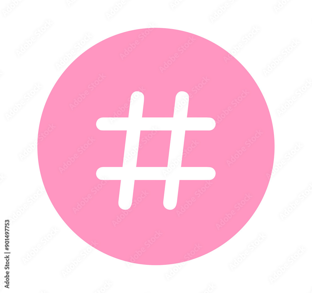 Fototapeta premium シンプルなピンク色のハッシュタグ