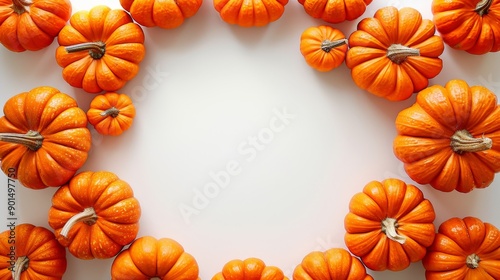 pumpkin with empty space in the middle and white background