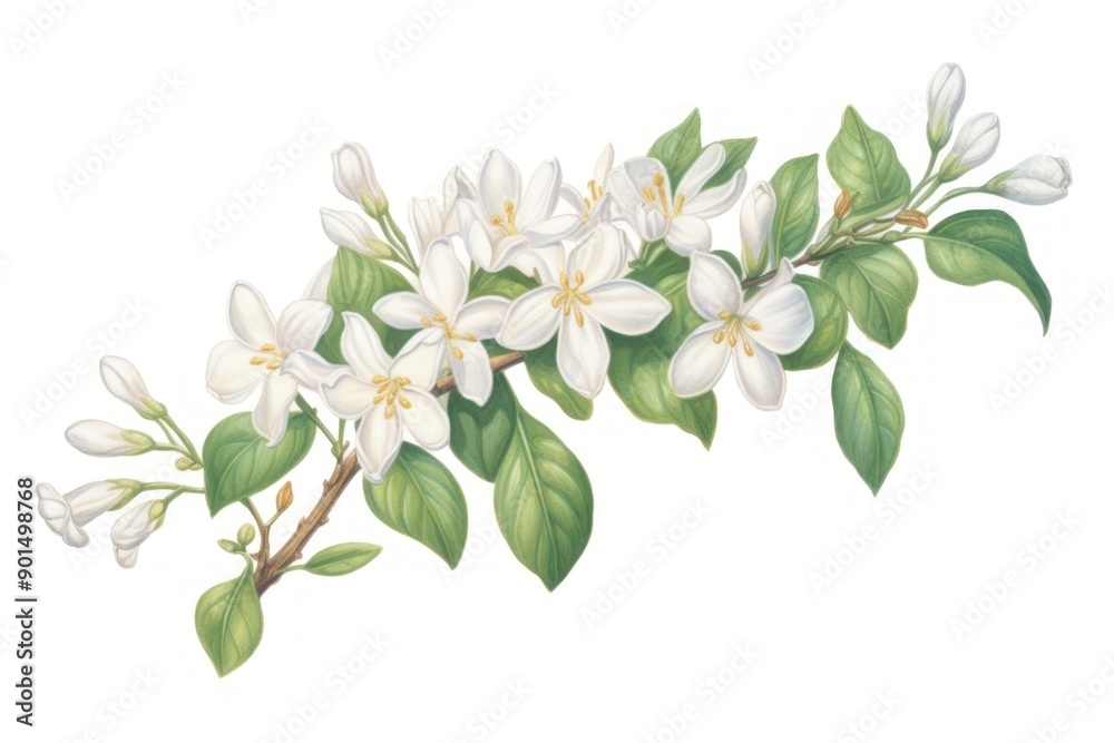 Obraz premium Jasmine blossom flower plant.