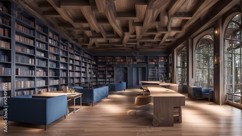 Interior design of Library © RORON