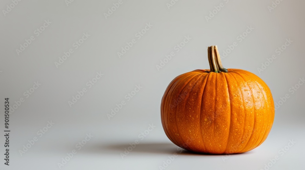 fresh pumpkin on a white solid background. top view. empty space for your text