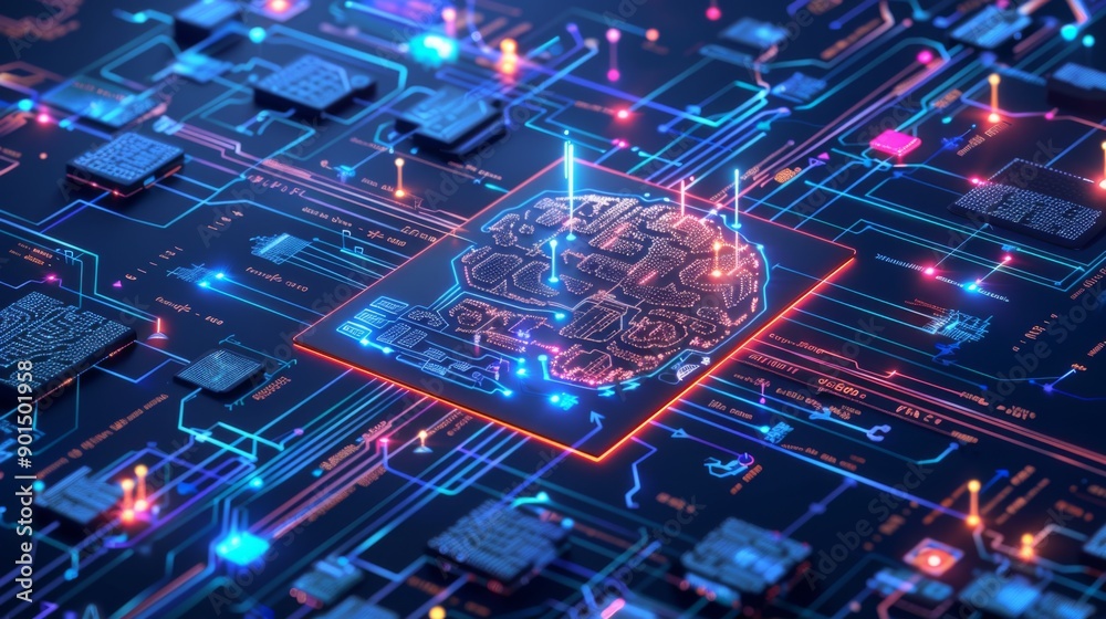 Futuristic AI Circuit Board Futuristic AI Circuit Board