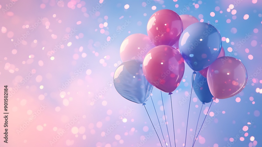 Colorful Glittery Balloons on a Bright Bokeh Background Perfect for Celebrations and Parties Colorful Glittery Balloons on a Bright Bokeh Background Perfect for Celebrations and Parties