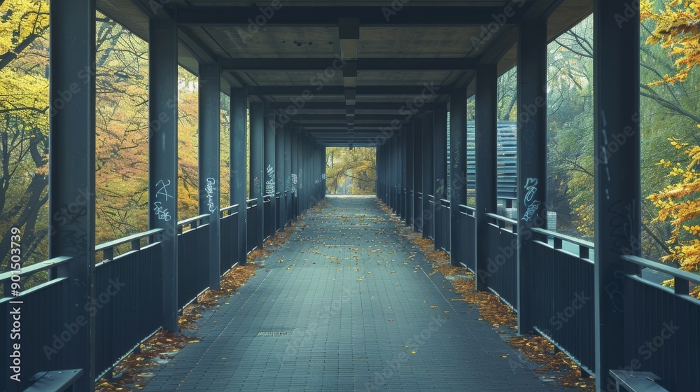 Concrete Bridge in Autumn Concrete Bridge in Autumn