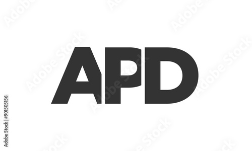 APD logo design template with strong and modern bold text. Initial based vector logotype featuring simple and minimal typography. Trendy company identity.