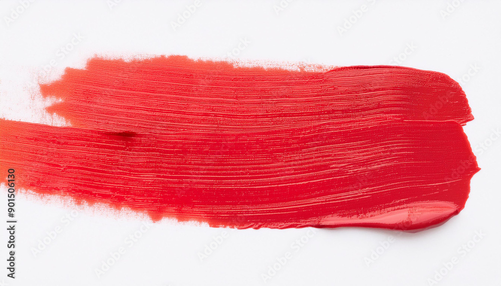 Red brush stroke painting, isolated white background. Vibrant lipstick. Red brush stroke painting, isolated white background. Vibrant lipstick.