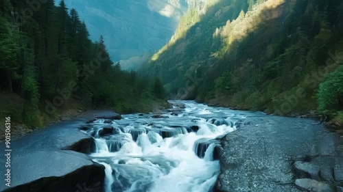 The creek cascades over a series of small waterfalls creating a soothing soundtrack for explorers venturing deeper into the mountains. photo