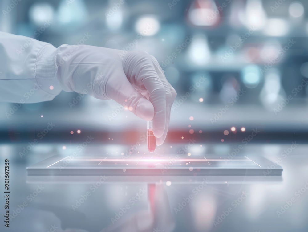 Molecular biology research, augmented reality gene mapping, cuttingedge biotechnology lab, advanced scientific equipment Molecular biology research, augmented reality gene mapping, cuttingedge biotechnology lab, advanced scientific equipment