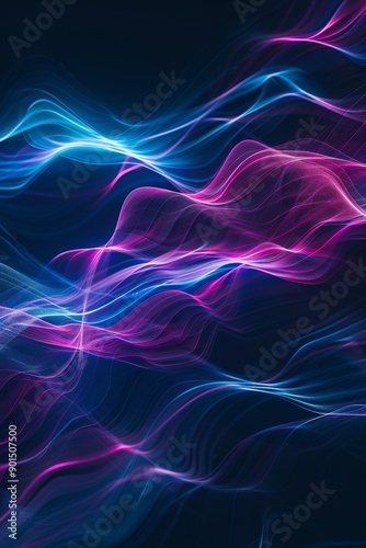 Background with abstract cyber lights. Stock photo