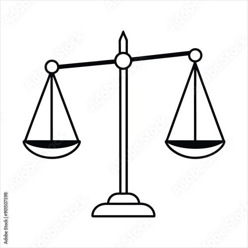 A balanced scale line art vector