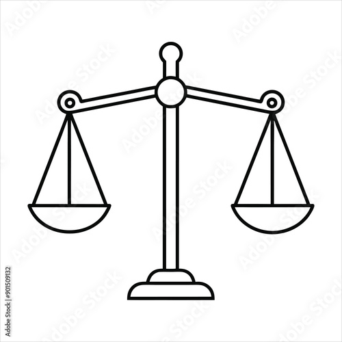 A balanced scale line art vector