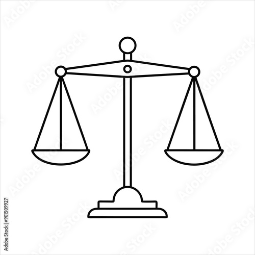 A balanced scale line art vector