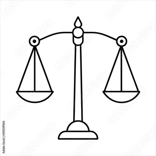 A balanced scale line art vector