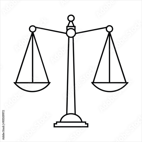 A balanced scale line art vector