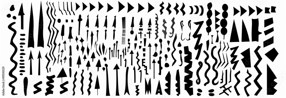 A line shape marker underline, an arrow, and a heart brush stroke element set. The elements are hand-drawn but you can edit them. Crown, love graphic icon. Modern illustration style.