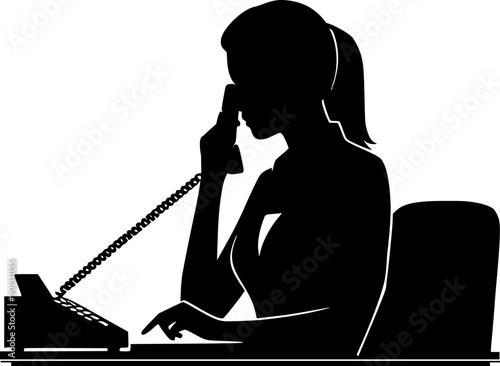 silhouette of a woman calling with phone 