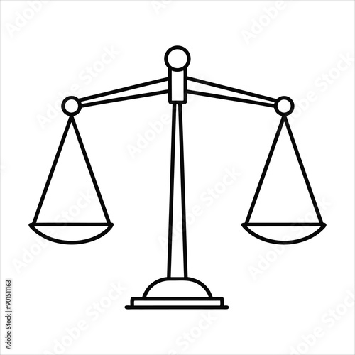 A balanced scale line art vector