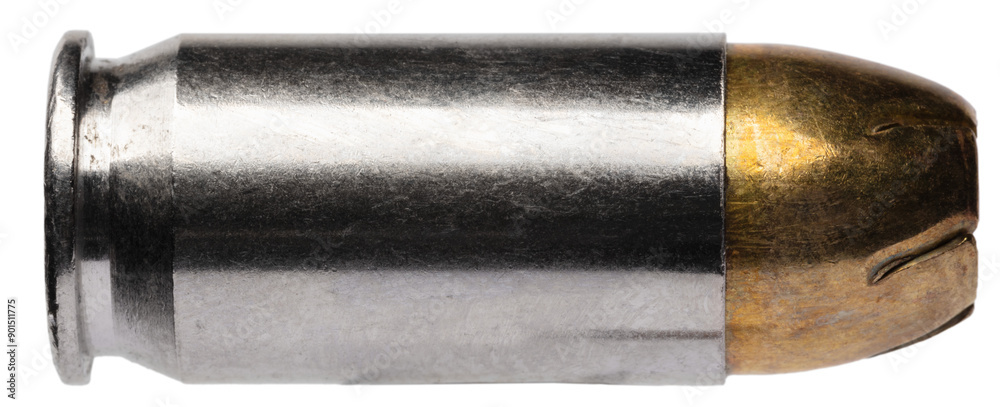 Copper plated bullet on a nickel plated cartridge