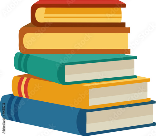 stack of colorful books