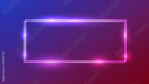 Neon double rectangular frame