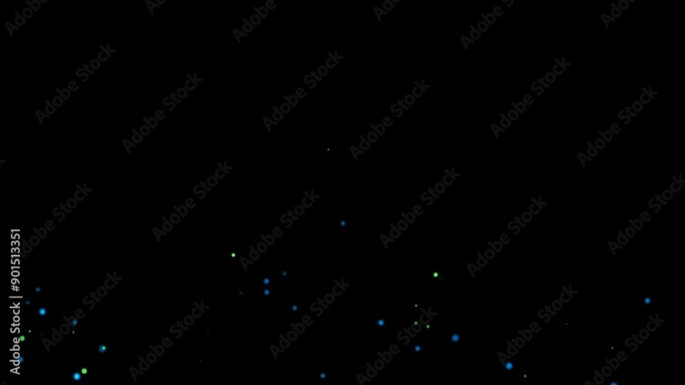 Flow up blue green particles bokeh animation on black abstract background for screen project overlay. Winter holiday background concept, Merry Christmas, New year, Wedding, Celebration Flow up blue green particles bokeh animation on black abstract background for screen project overlay. Winter holiday background concept, Merry Christmas, New year, Wedding, Celebration