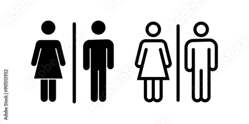 Restroom icon set. toilet sign. Flat illustration of vector icon on white background