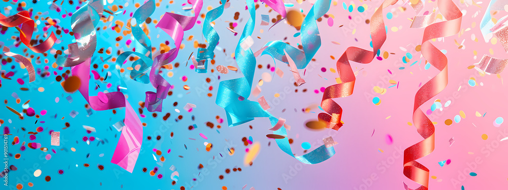 Festive Streamers and Confetti