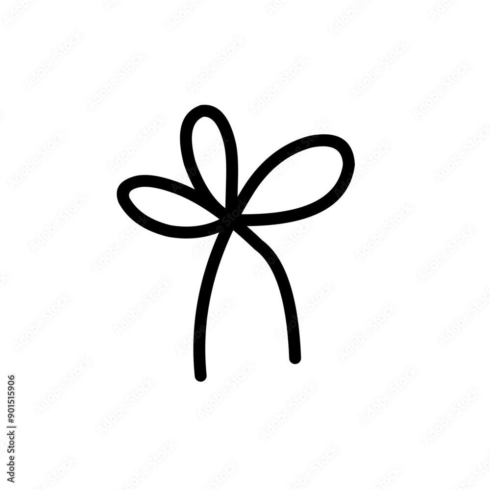 bow ribbon line illustration