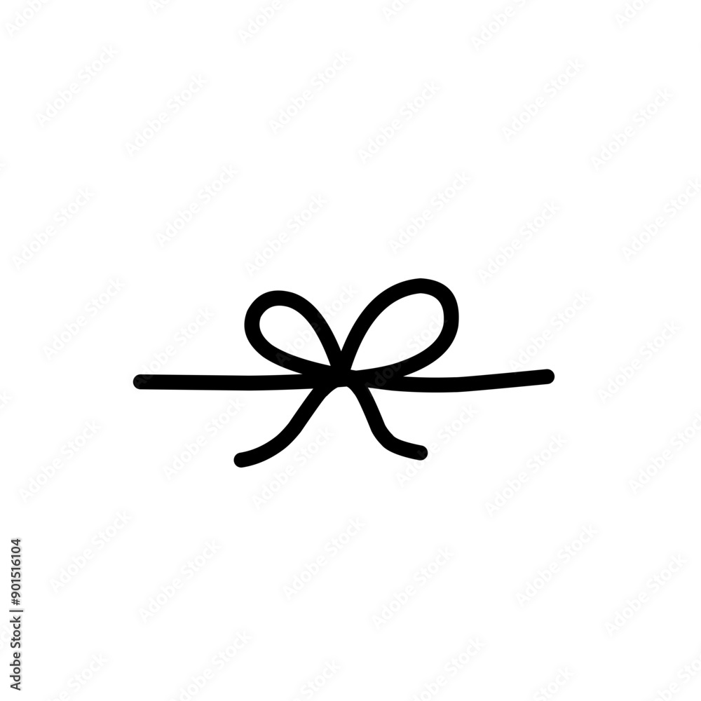 bow ribbon line illustration