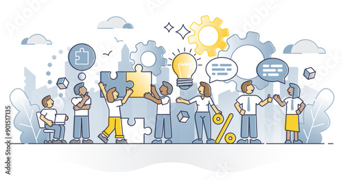 HR employee engagement and motivational work salary bonuses outline concept, transparent background. Appreciation and inspiration as personnel assessment illustration.