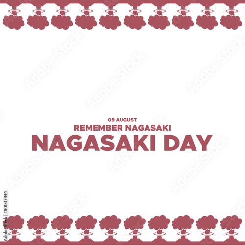  Nagasaki Day held on 09 August, Nagasaki Day editable stock illustration and social media template,Nagasaki  day vector file, eps file.