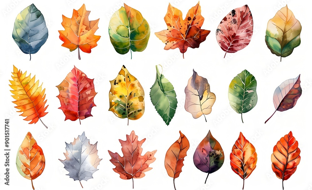 Obraz premium カラフルな秋の落ち葉