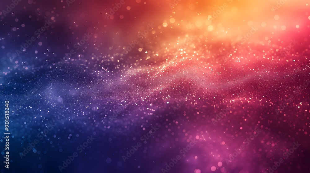Naklejka premium Vibrant Cosmic Abstract with Sparkling Particles in a Colorful Gradient