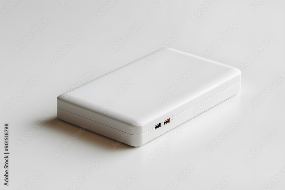 Sleek White Portable Power Bank for Charging Devices Sleek White Portable Power Bank for Charging Devices