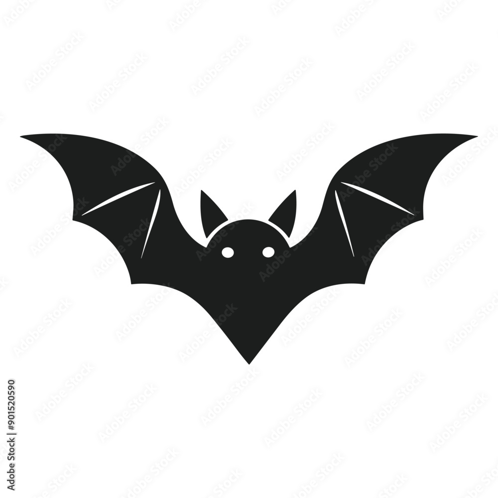 Fototapeta premium Eerie bat silhouette vector designed for Halloween creations