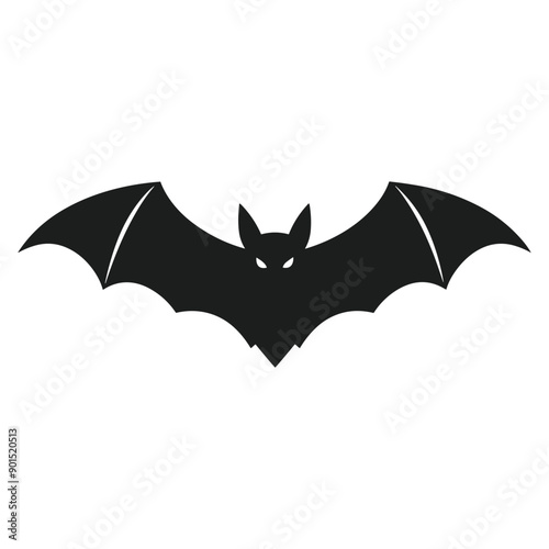Sinister Halloween bat vector silhouette for chilling designs