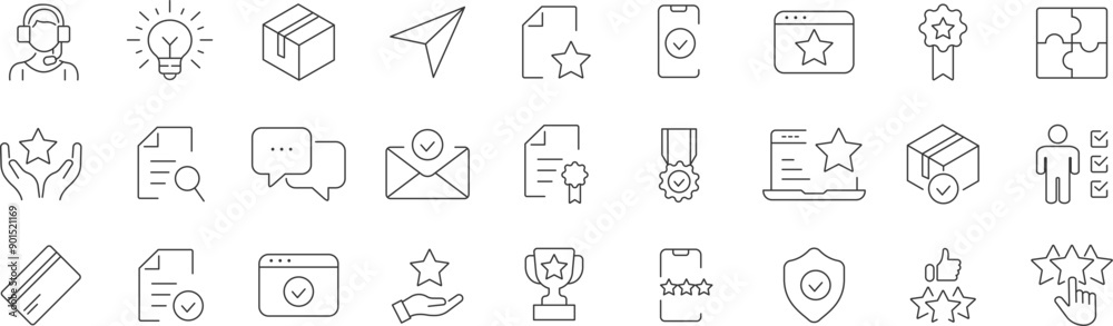 Set of outline icons about marketing process, finance, award. Collection of simple black symbols. Vector Set of outline icons about marketing process, finance, award. Collection of simple black symbols. Vector